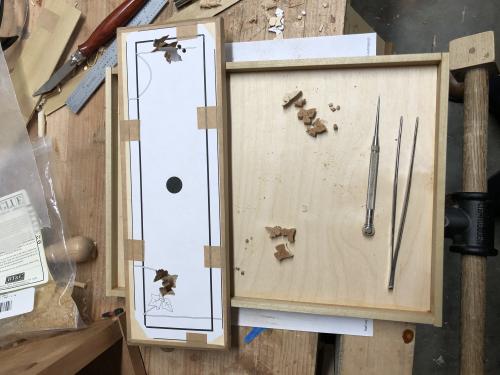 Stack-Cutting the Drawer Front Marquetry
